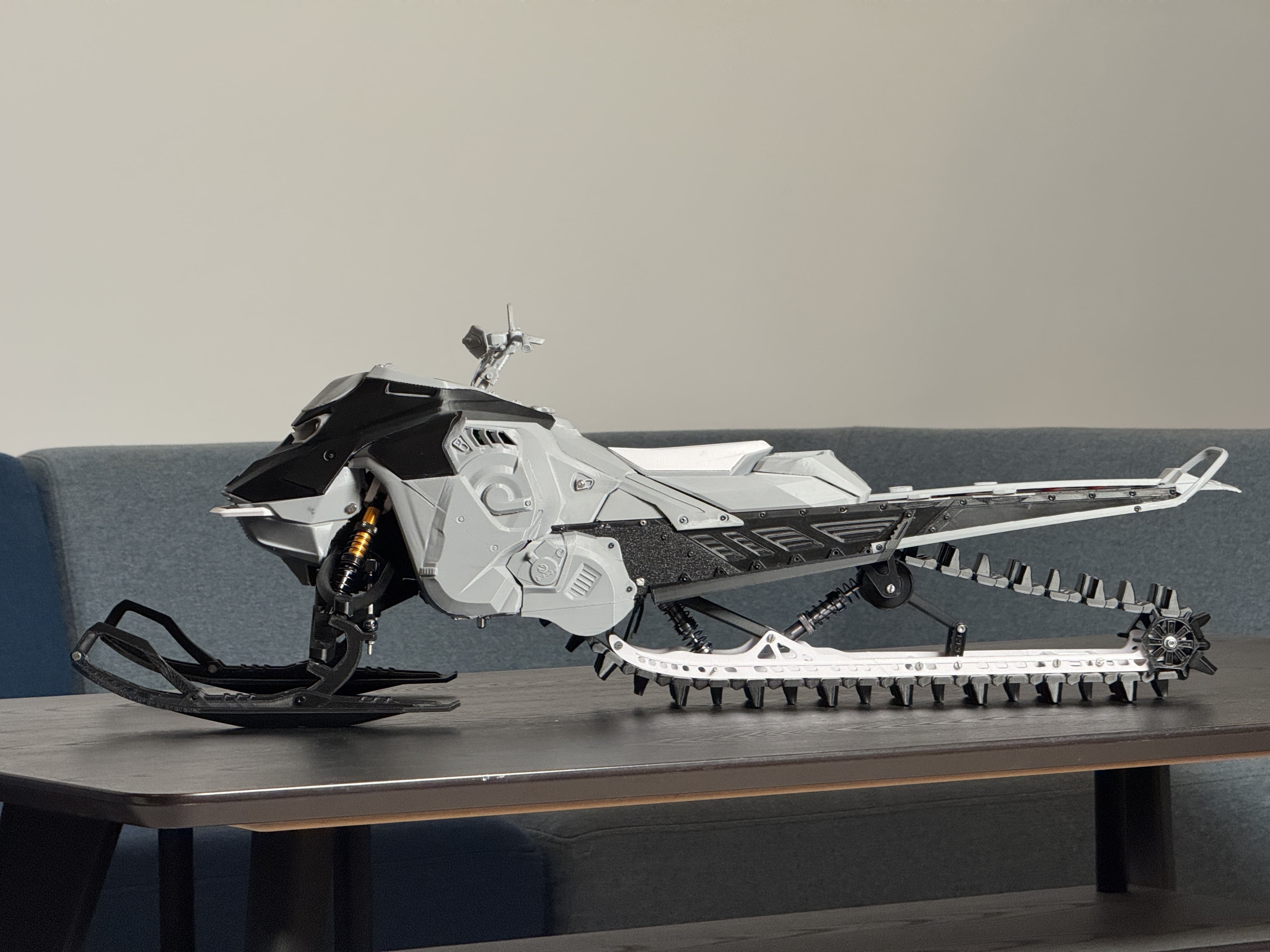 RC snowmobile side profile